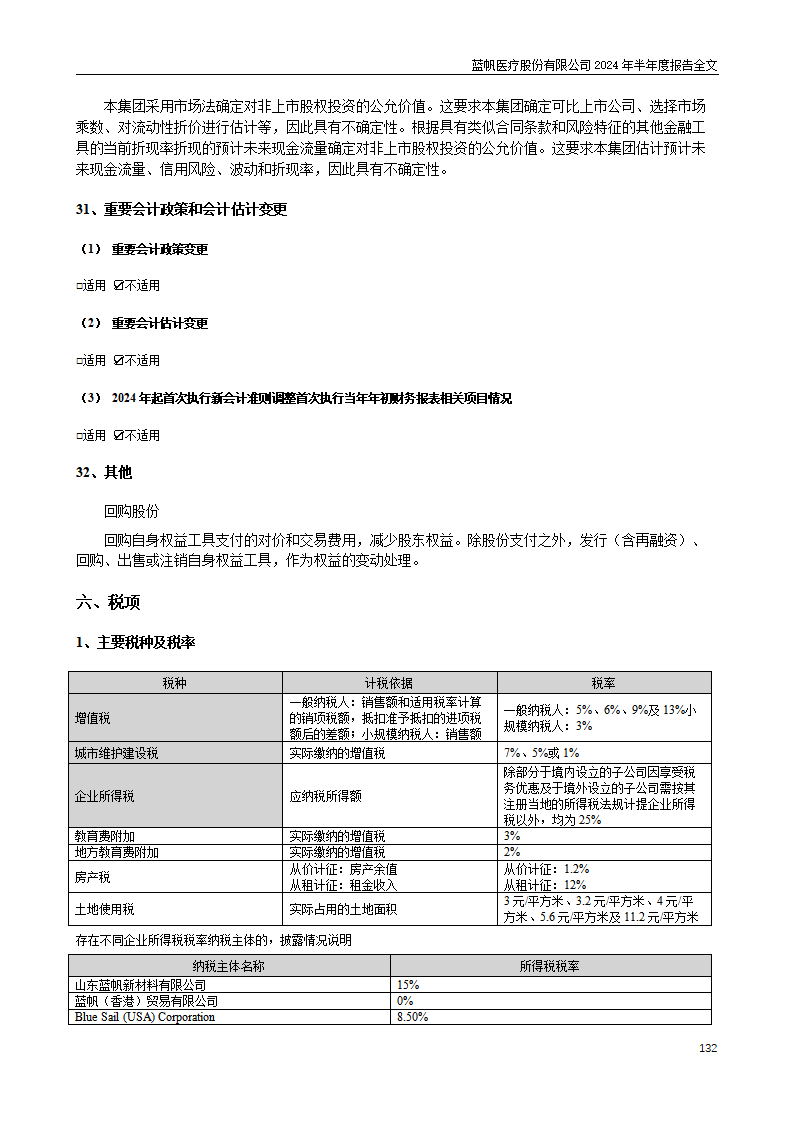 尊龙凯时股份有限公司2024年半年度报告_132